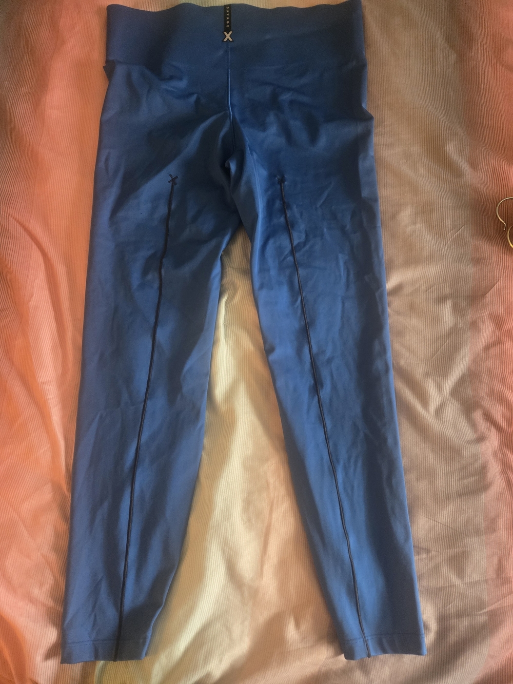 Savage X Fenty Women's Blue High-Waist Active Leggings - Picture 2 of 5